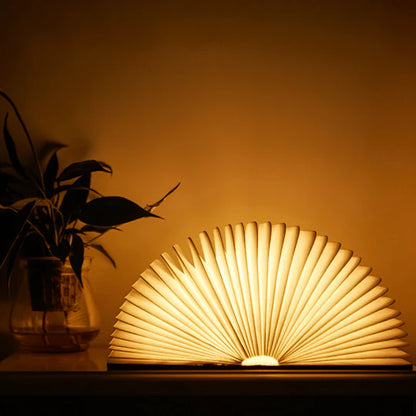 Wooden Folding Book Lamp