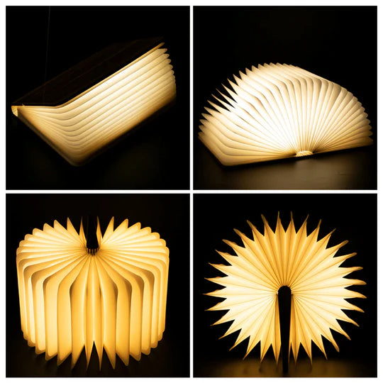 Wooden Folding Book Lamp