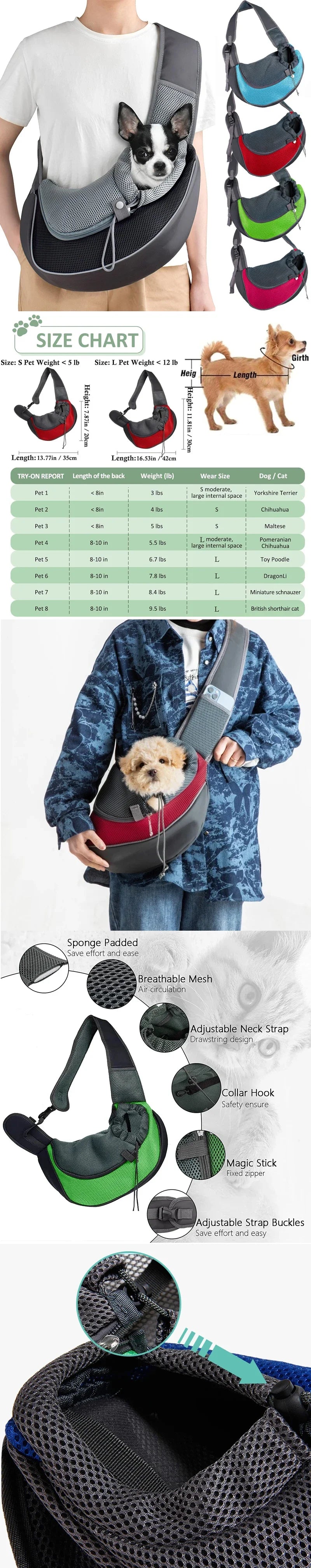 Breathable Pet Sling Carrier